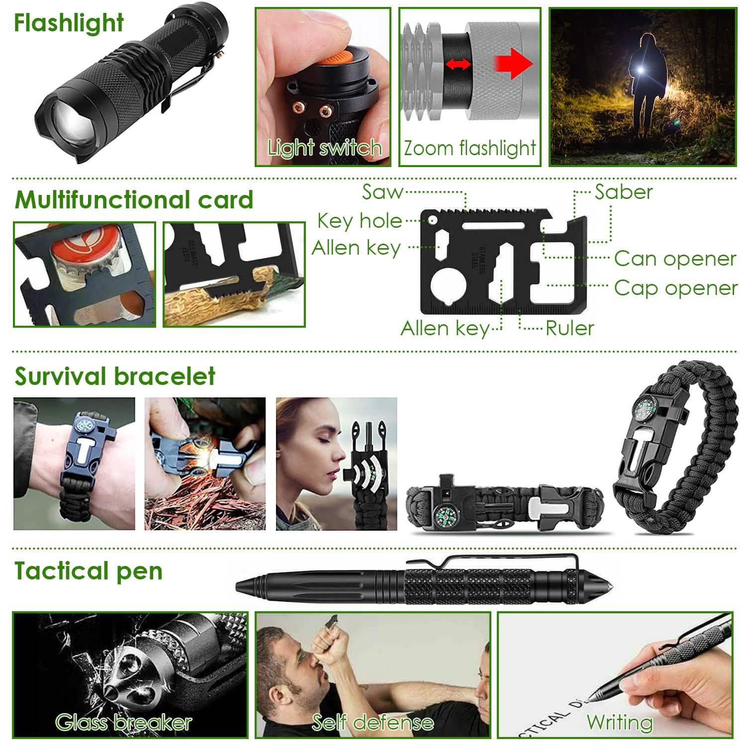 47-Pieces: Emergency Survival Kit EDC Gear Equipment Tool with Pouch DailySale