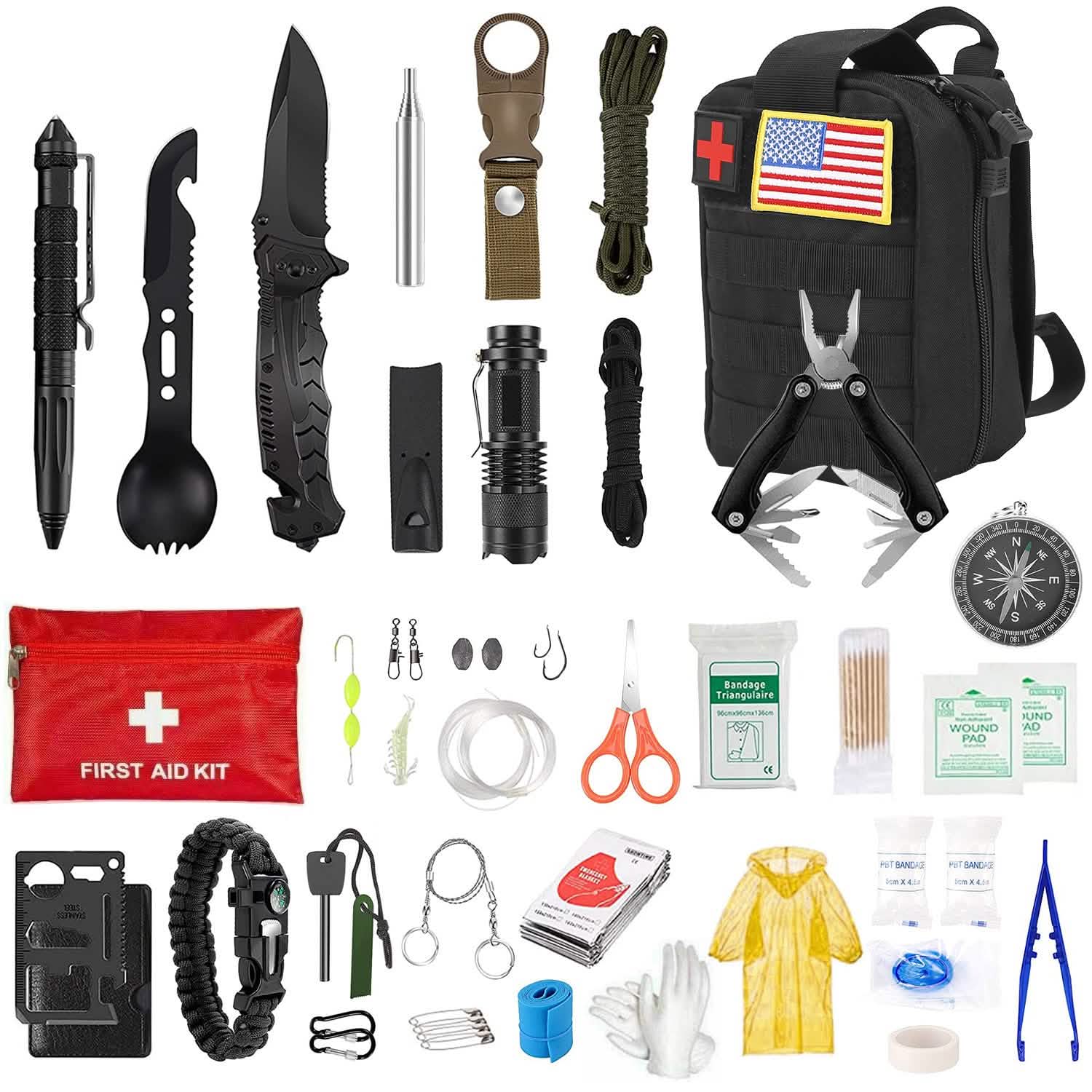 47-Pieces: Emergency Survival Kit EDC Gear Equipment Tool with Pouch DailySale