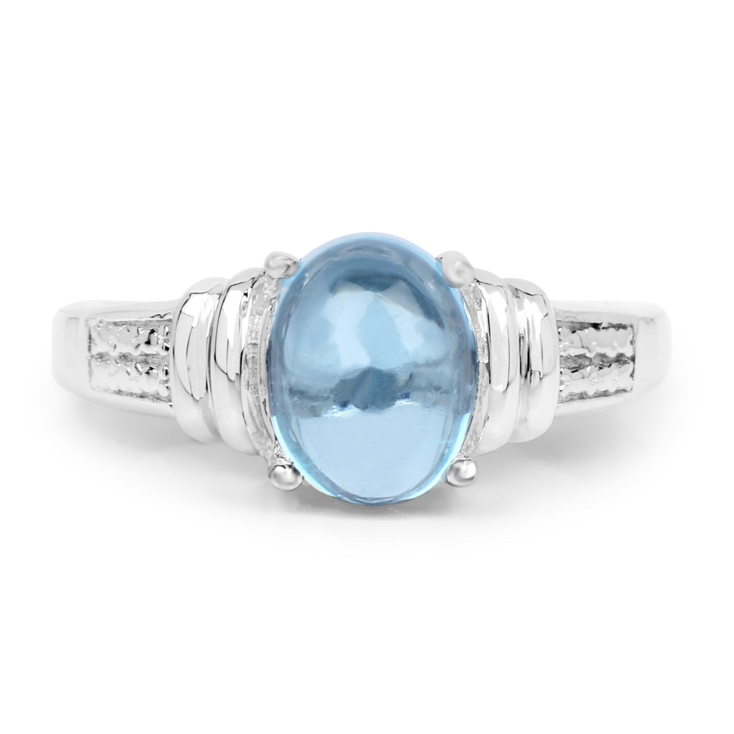 2.10 Carat Genuine Swiss Blue Topaz .925 Sterling Silver Ring Bids.com