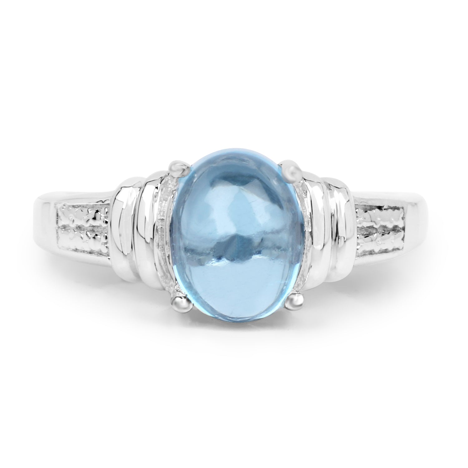 2.10 Carat Genuine Swiss Blue Topaz .925 Sterling Silver Ring Bids.com