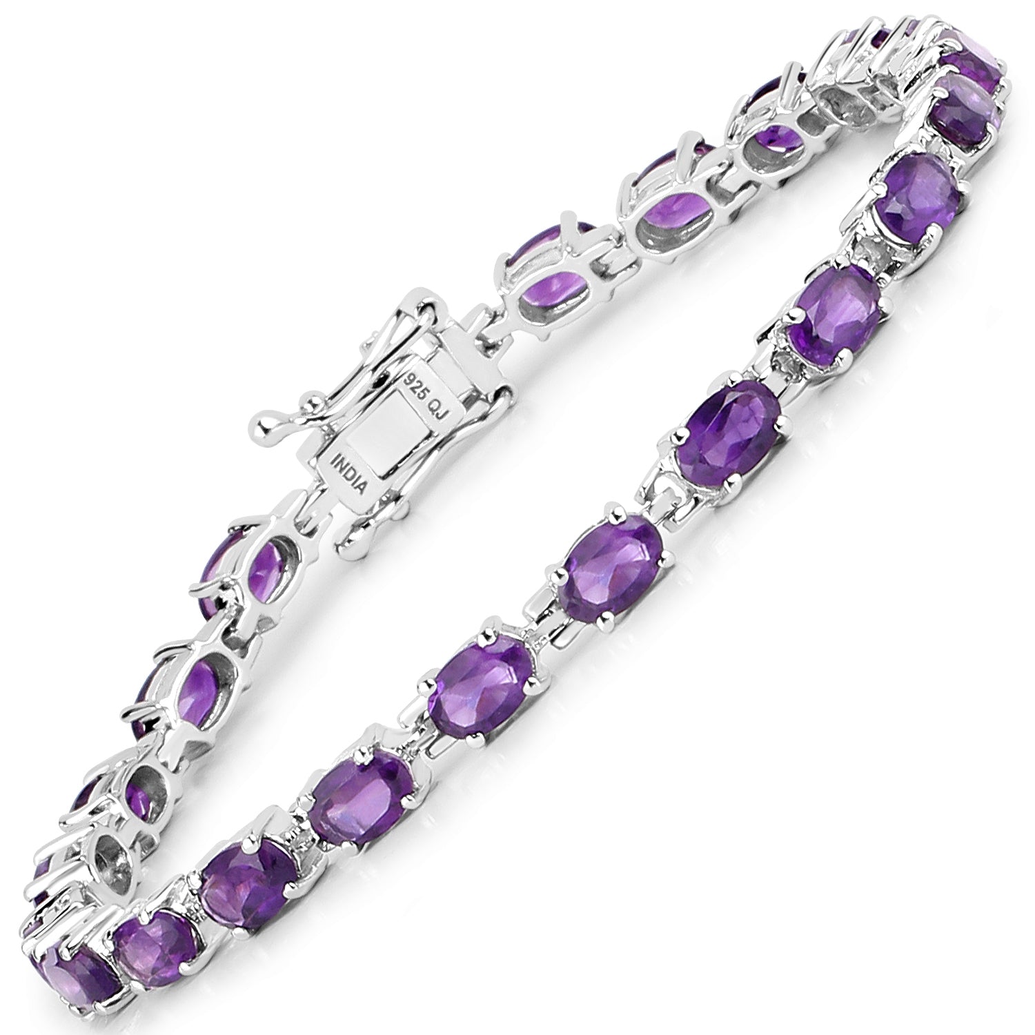7.98 Carat Genuine Amethyst .925 Sterling Silver Bracelet Bids.com