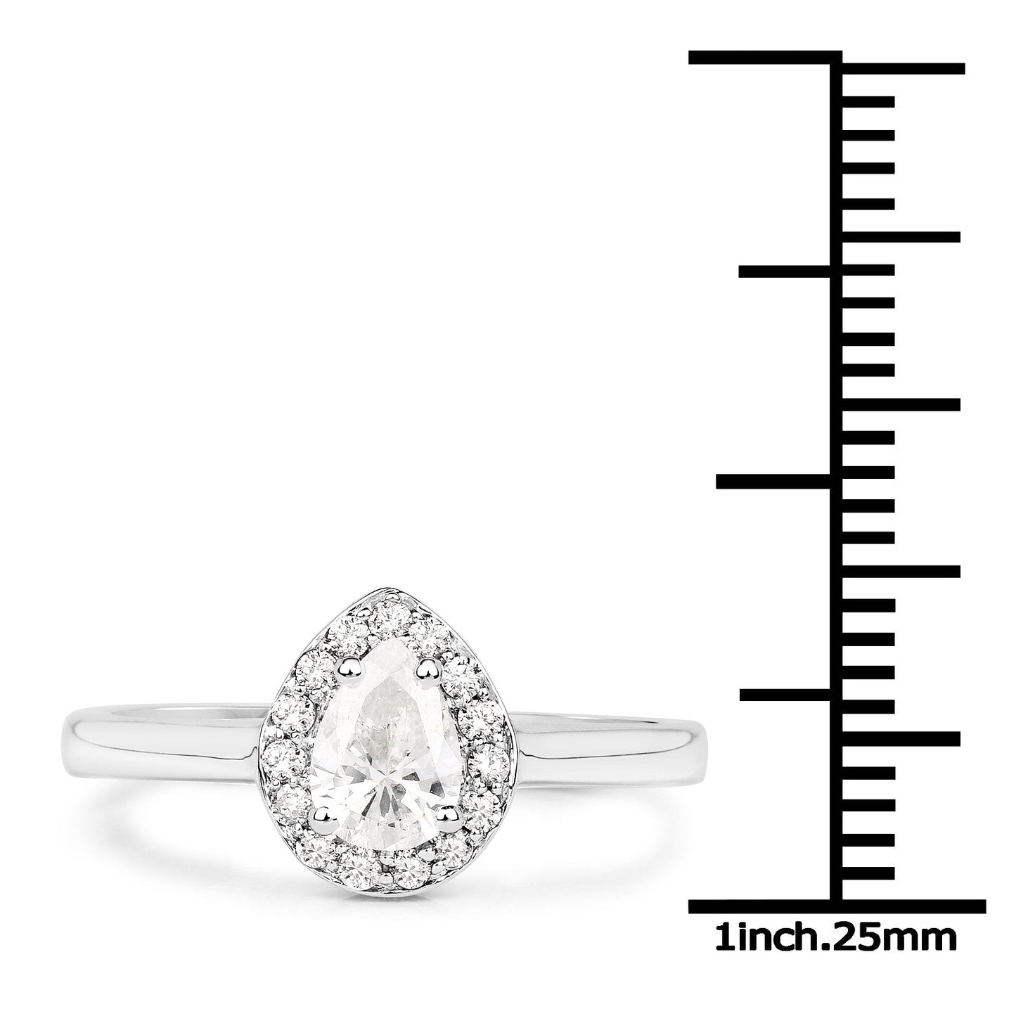 14K White Gold 0.64 Carat Genuine White Diamond Ring Bids.com