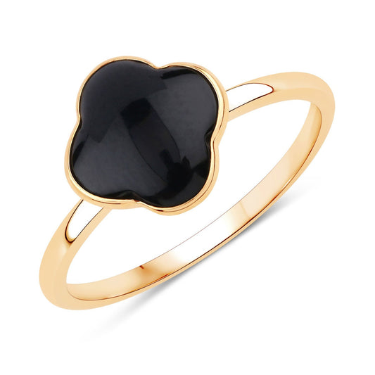 1.00 Carat Genuine Black Onyx 14K Yellow Gold Ring Bids.com