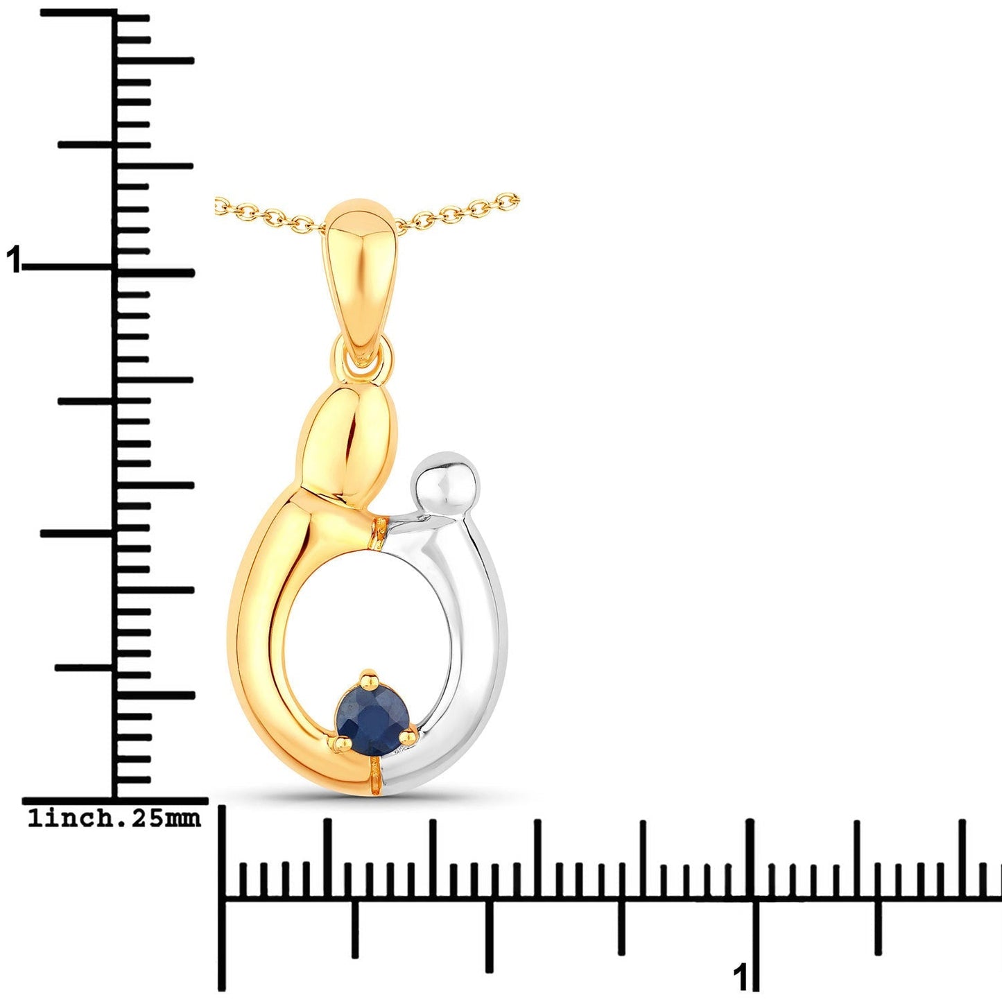 0.19 Carat Genuine Blue Sapphire .925 Sterling Silver Pendant Bids.com
