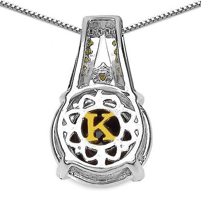 3.16 Carat Genuine Smoky Quartz, Yellow Diamond & White Diamond .925 Sterling Silver Pendant Bids.com