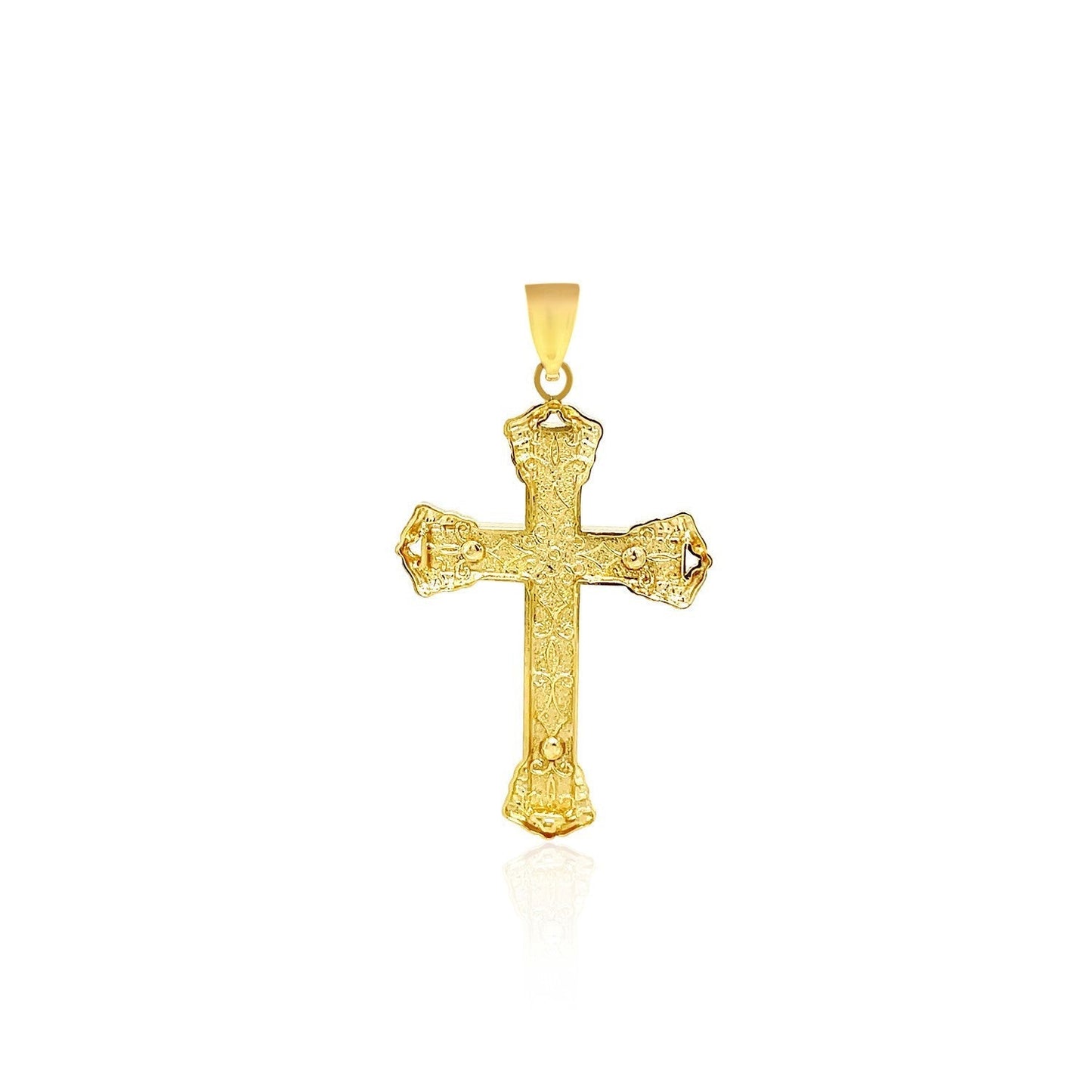 14k Yellow Gold Black Onyx Cross Pendant Bids.com