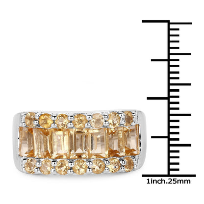 3.08 Carat Genuine Citrine .925 Sterling Silver Ring Bids.com