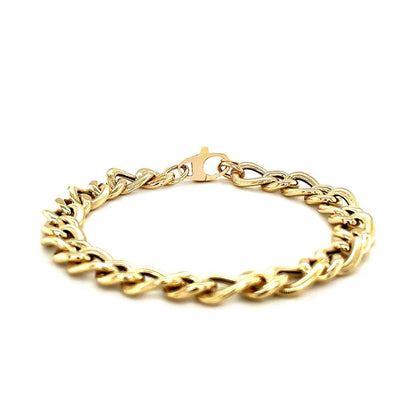 14k Yellow Gold Curb Chain Design with Diamond Cuts Bracelet Bids.com