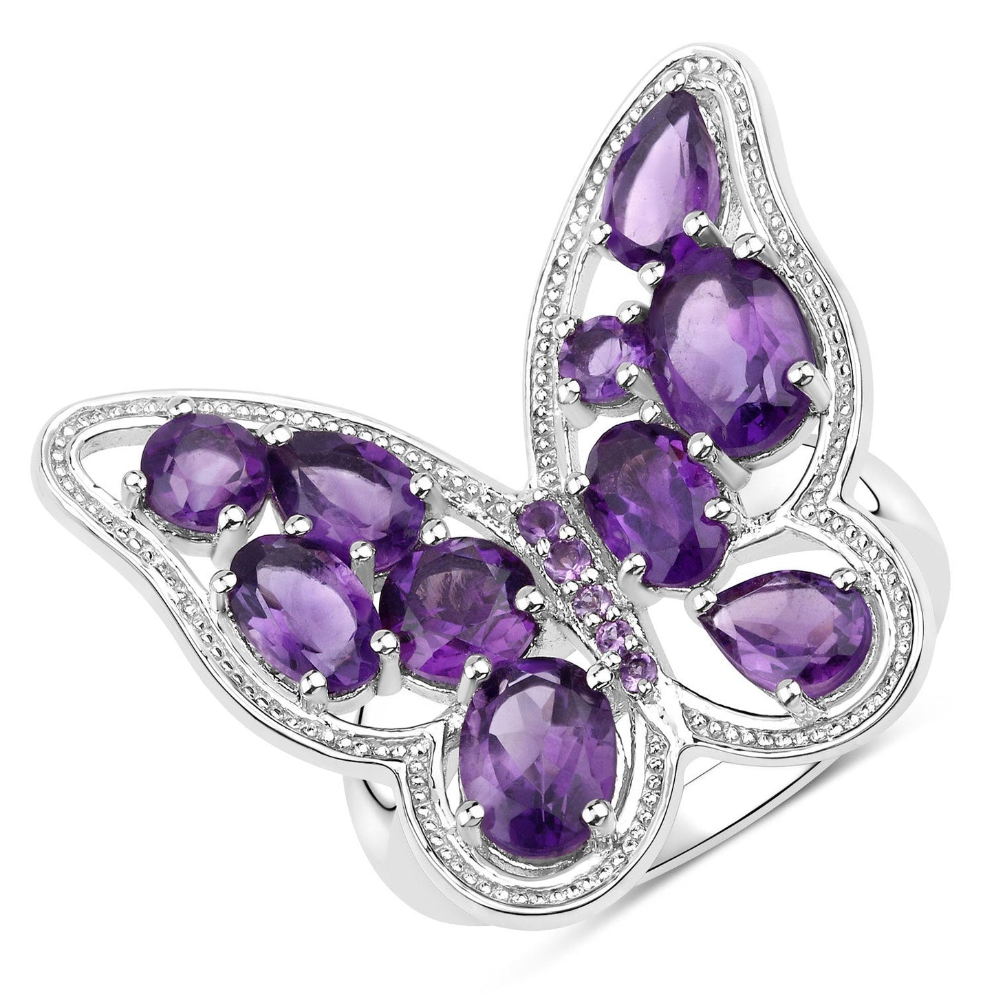 4.32 Carat Genuine Amethyst .925 Sterling Silver Ring Bids.com