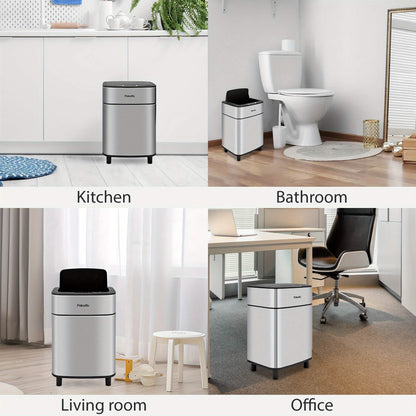 Automatic Stainless Steel Sensor Trash Can – Hands-free Quiet Close & Odor-Control System DailySale