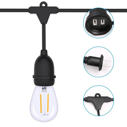 48 Ft. LED String Lights Outdoor Commercial Grade Waterproof Bulbs DailySale