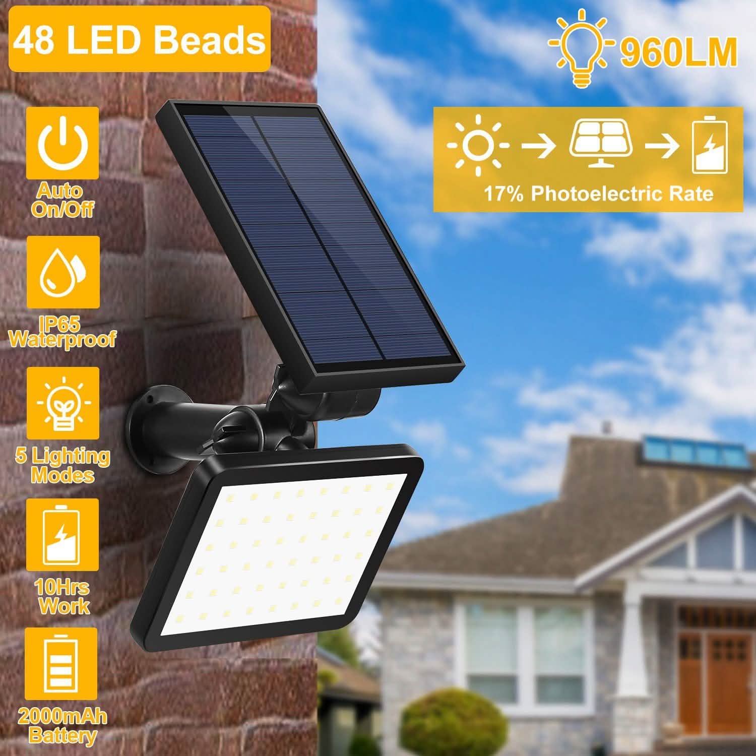 48 LED Solar Spotlight Outdoor DailySale