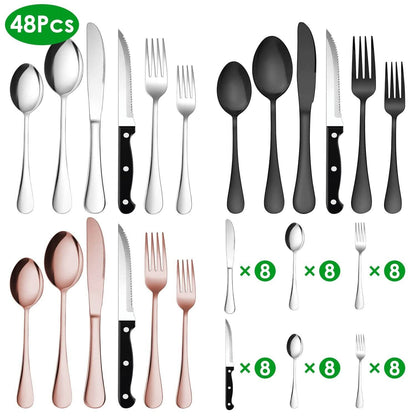 48-Piece: Stainless Steel Silverware Cutlery Set DailySale