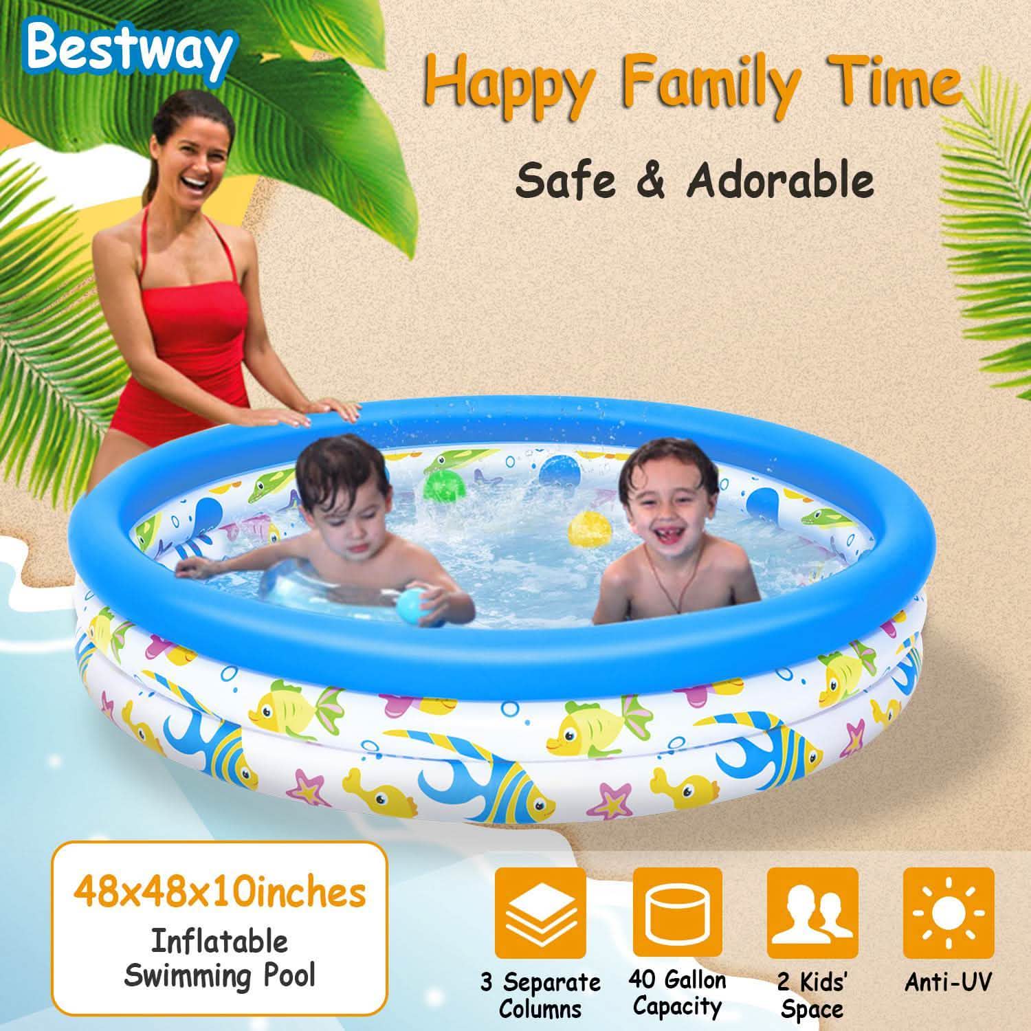 48 x 10 Inflatable Swimming Pool with 3 Velvets Water Drain Plug DailySale