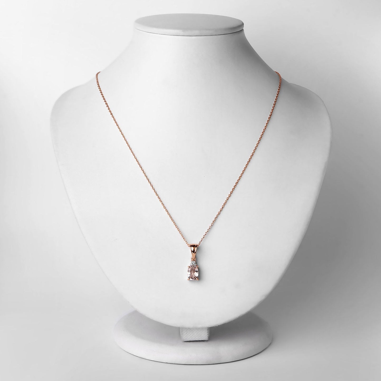 1.12 Carat Genuine Morganite and White Topaz .925 Sterling Silver Pendant Bids.com
