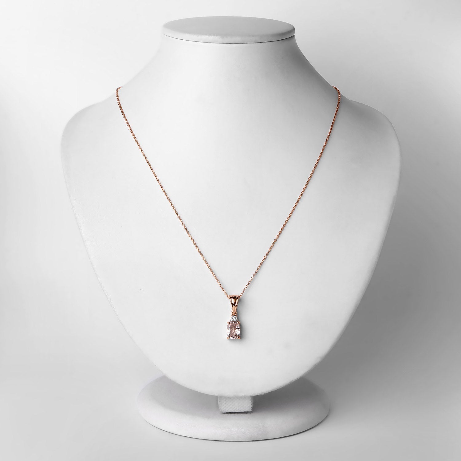 1.12 Carat Genuine Morganite and White Topaz .925 Sterling Silver Pendant Bids.com