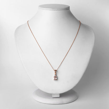 1.12 Carat Genuine Morganite and White Topaz .925 Sterling Silver Pendant Bids.com