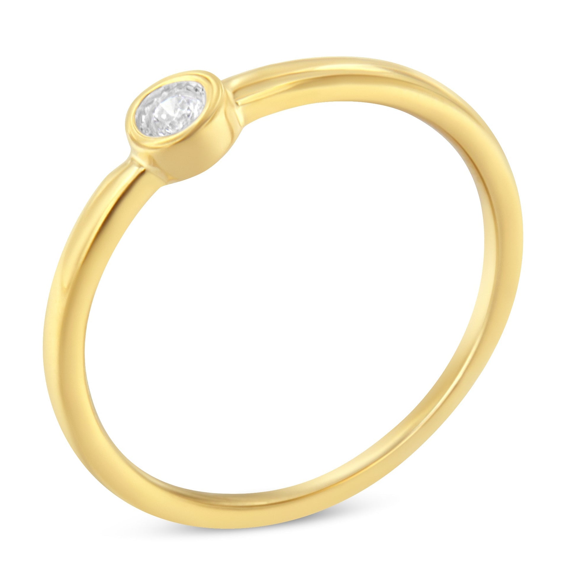 14K Yellow Gold Plated .925 Sterling Silver Miracle Set Diamond Ring (1/20 Cttw, J-K Color, I1-I2 Clarity) - Size 6 Bids.com
