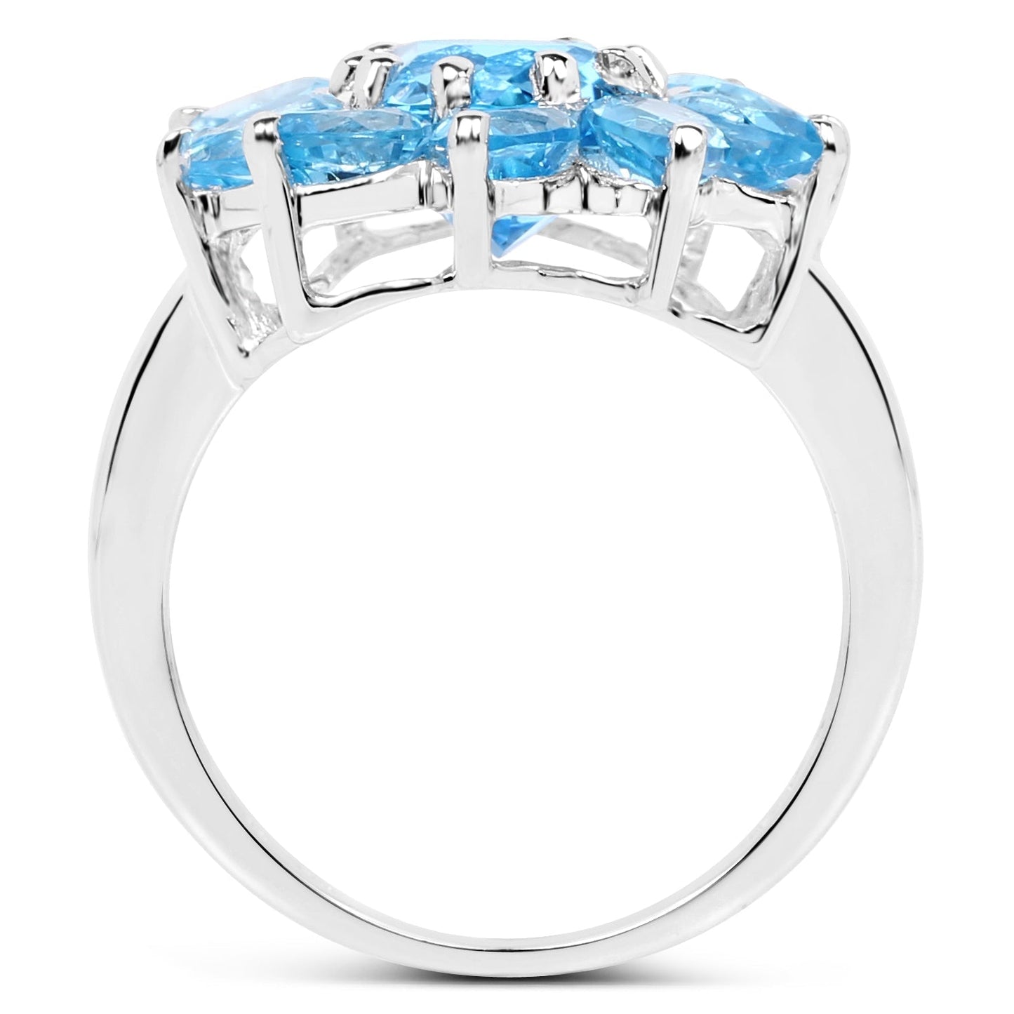6.35 Carat Genuine Swiss Blue Topaz .925 Sterling Silver Ring Bids.com