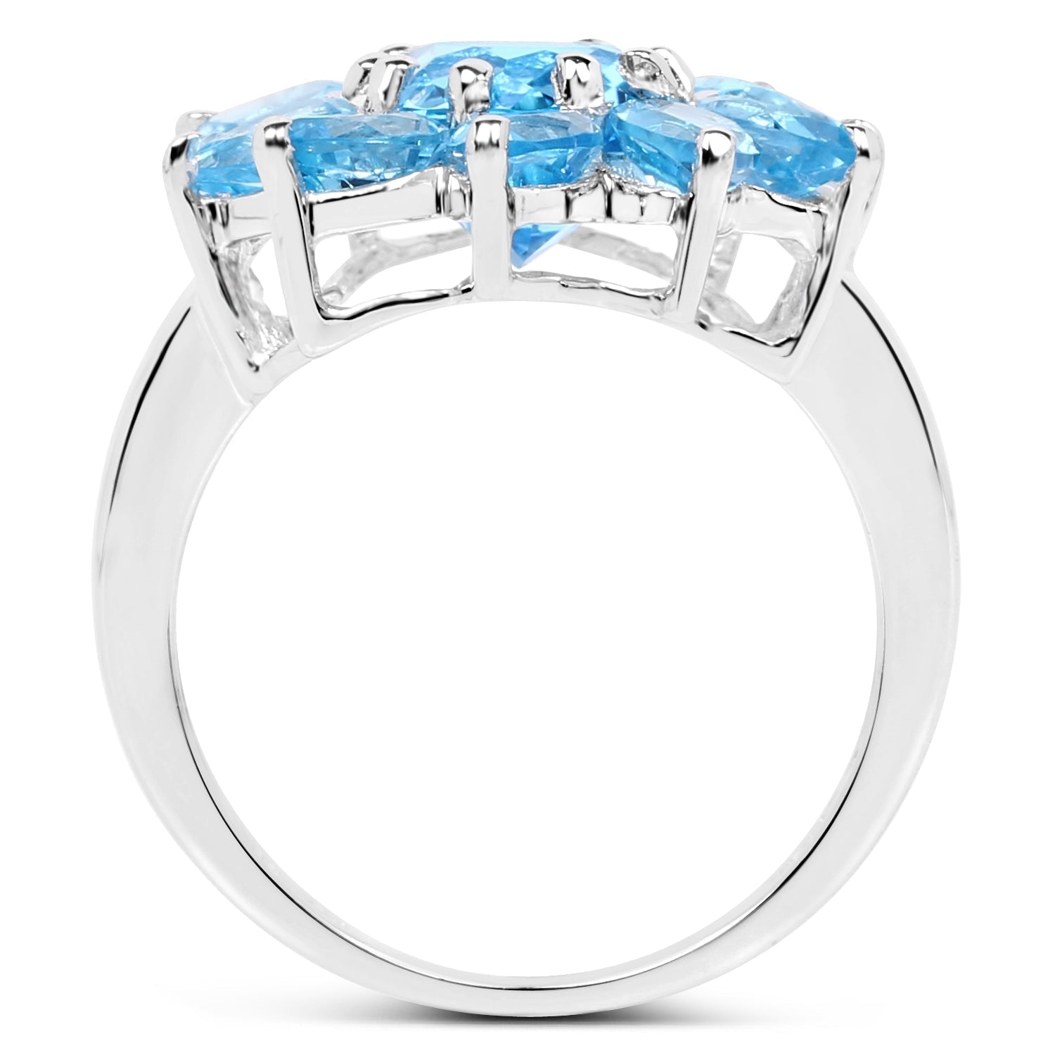 6.35 Carat Genuine Swiss Blue Topaz .925 Sterling Silver Ring Bids.com