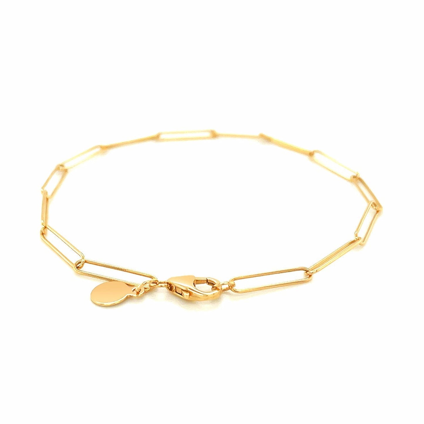 14k Yellow Gold Wire Paperclip Bracelet (2.7mm) Bids.com