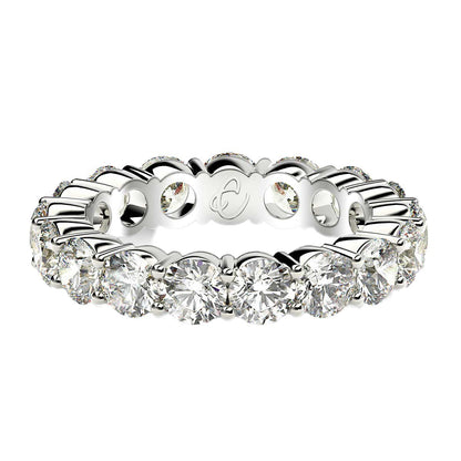 Round Cut Lab Grown Diamond Eternity Ring in 14k White Gold (3 cttw FG/VS2) Bids.com