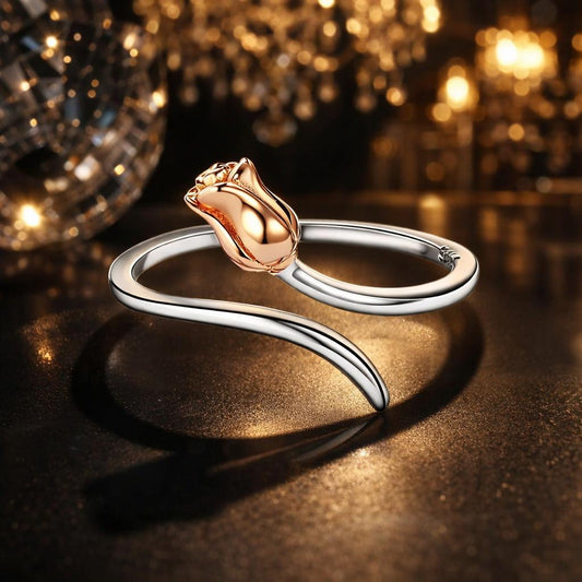 925 Sterling Silver Ring with Rose Gold and Platinum Plating, 0.4*0.6cm for Women Bids.com