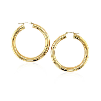 14k Yellow Gold Polished Hoop Earrings (40 mm) Bids.com