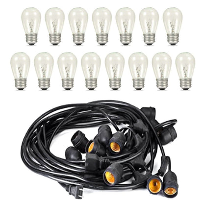 48ft Outdoor String Light Waterproof Patio String Lights Bulbs DailySale