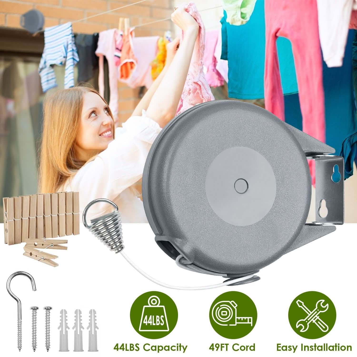 49 Ft. Retractable Clothesline Rope DailySale
