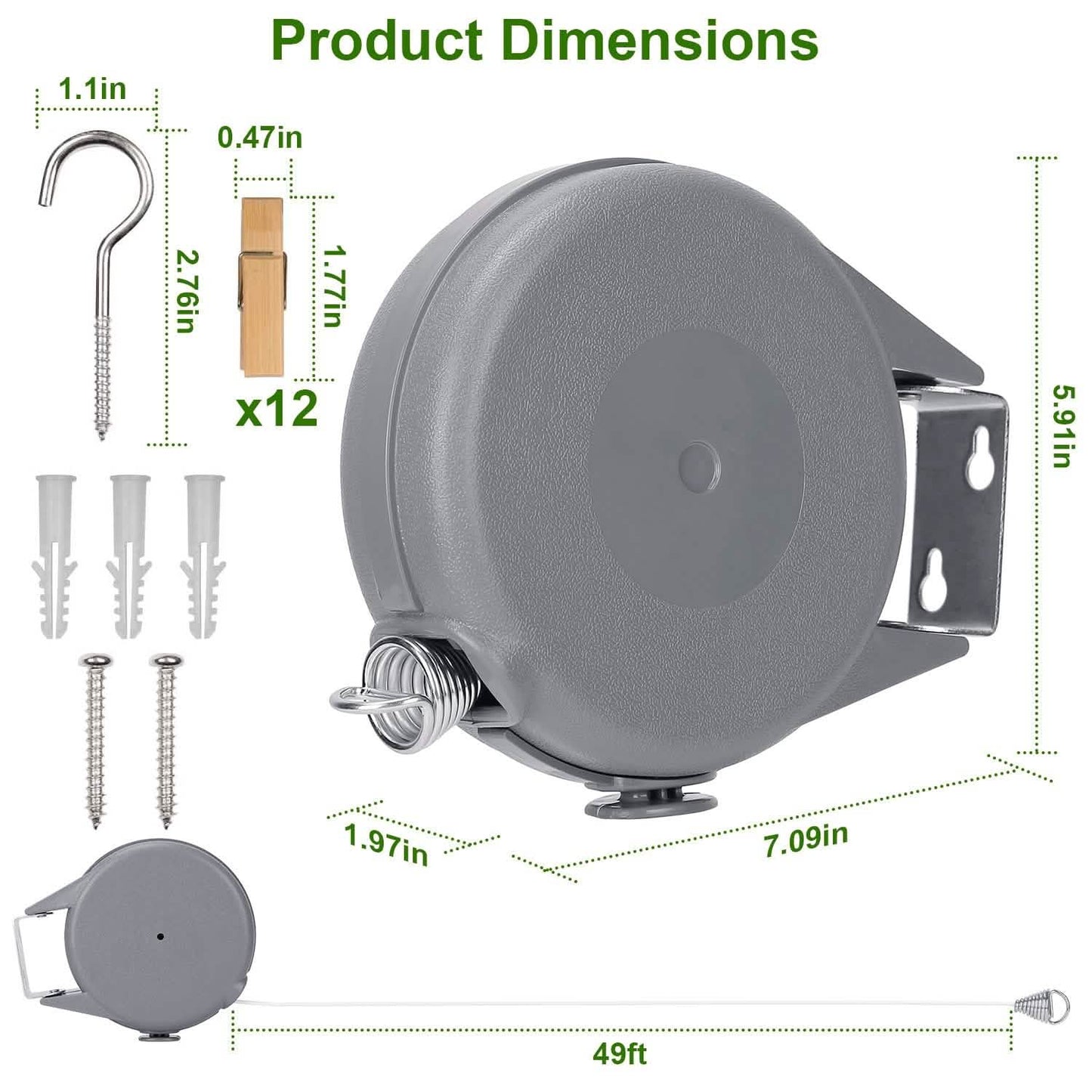 49 Ft. Retractable Clothesline Rope DailySale