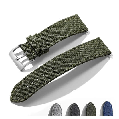 Amazfit Balance, GTR, GTS & Bip Heathered Nylon Band, Leather Lining BandsCo Straps