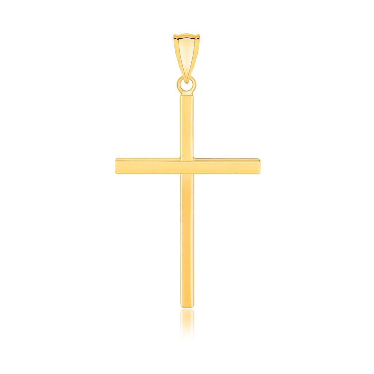 14k Yellow Gold Polished Flat Cross Pendant Bids.com