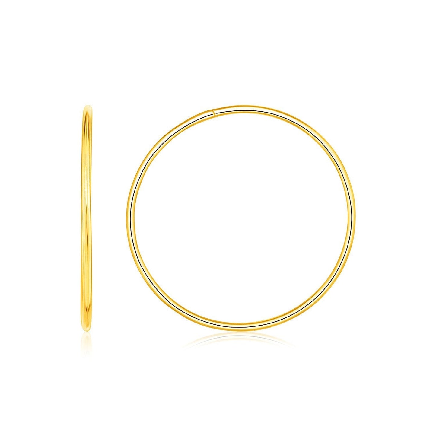 Endless Hoop Style Earrings in 14K Yellow Gold Bids.com