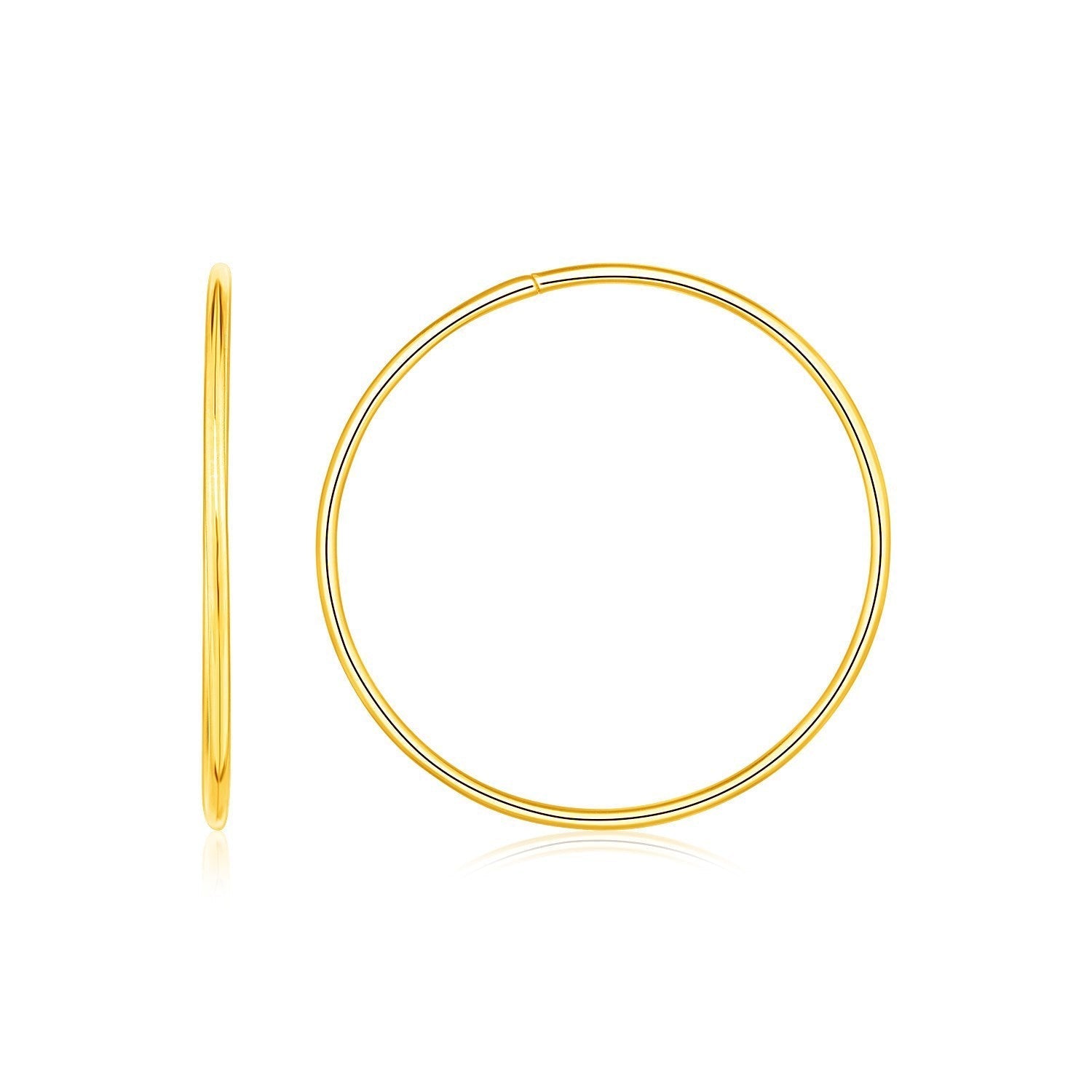 Endless Hoop Style Earrings in 14K Yellow Gold Bids.com
