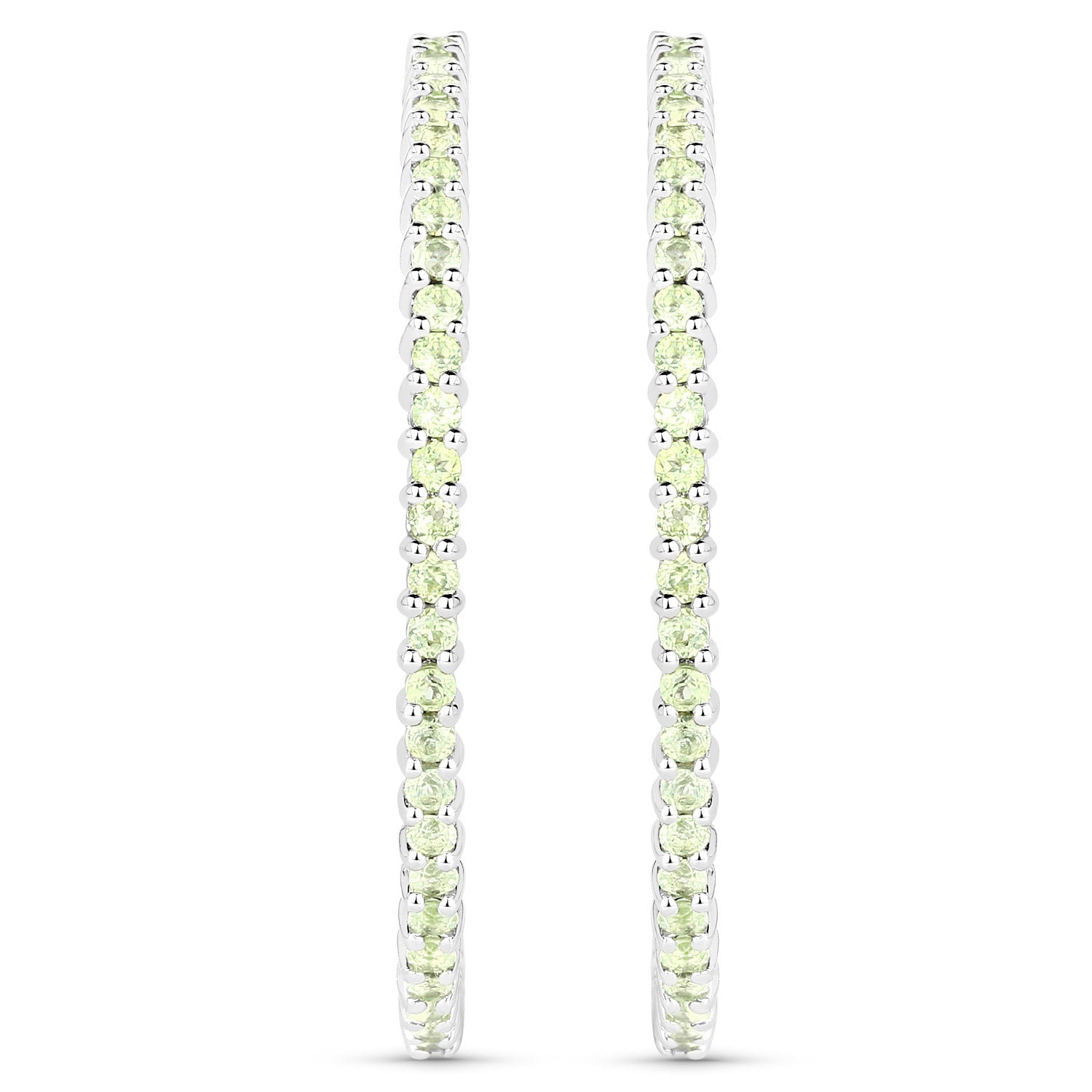 3.50 Carat Genuine Peridot .925 Sterling Silver Earrings Bids.com