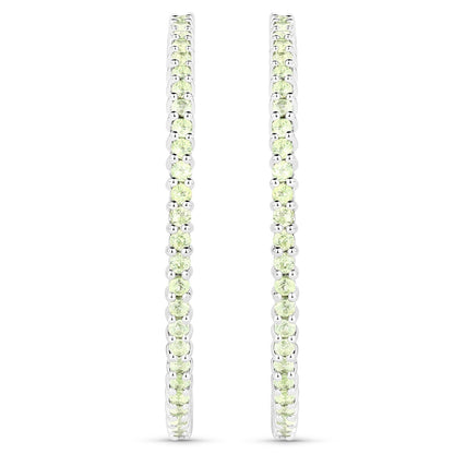 3.50 Carat Genuine Peridot .925 Sterling Silver Earrings Bids.com