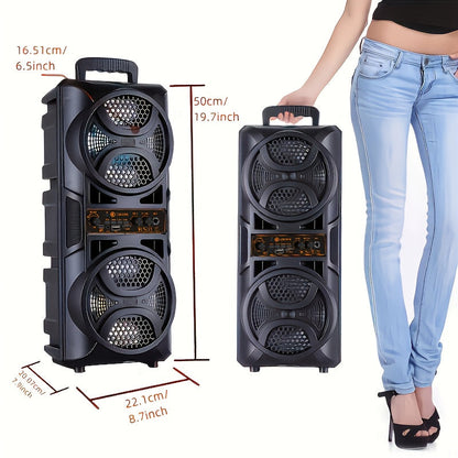 Portable Bluetooth Speaker with Subwoofer Bass, Dual 6.5" LED Woofers and Microphone DailySale