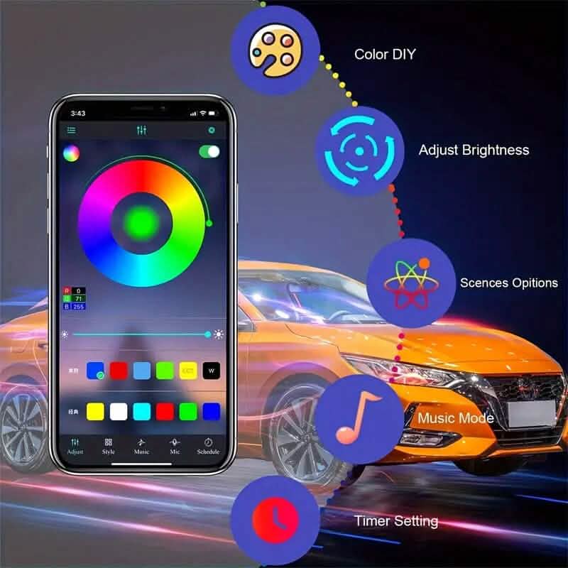 4.98 Meter Car Interior RGB LED Strip Lights DailySale
