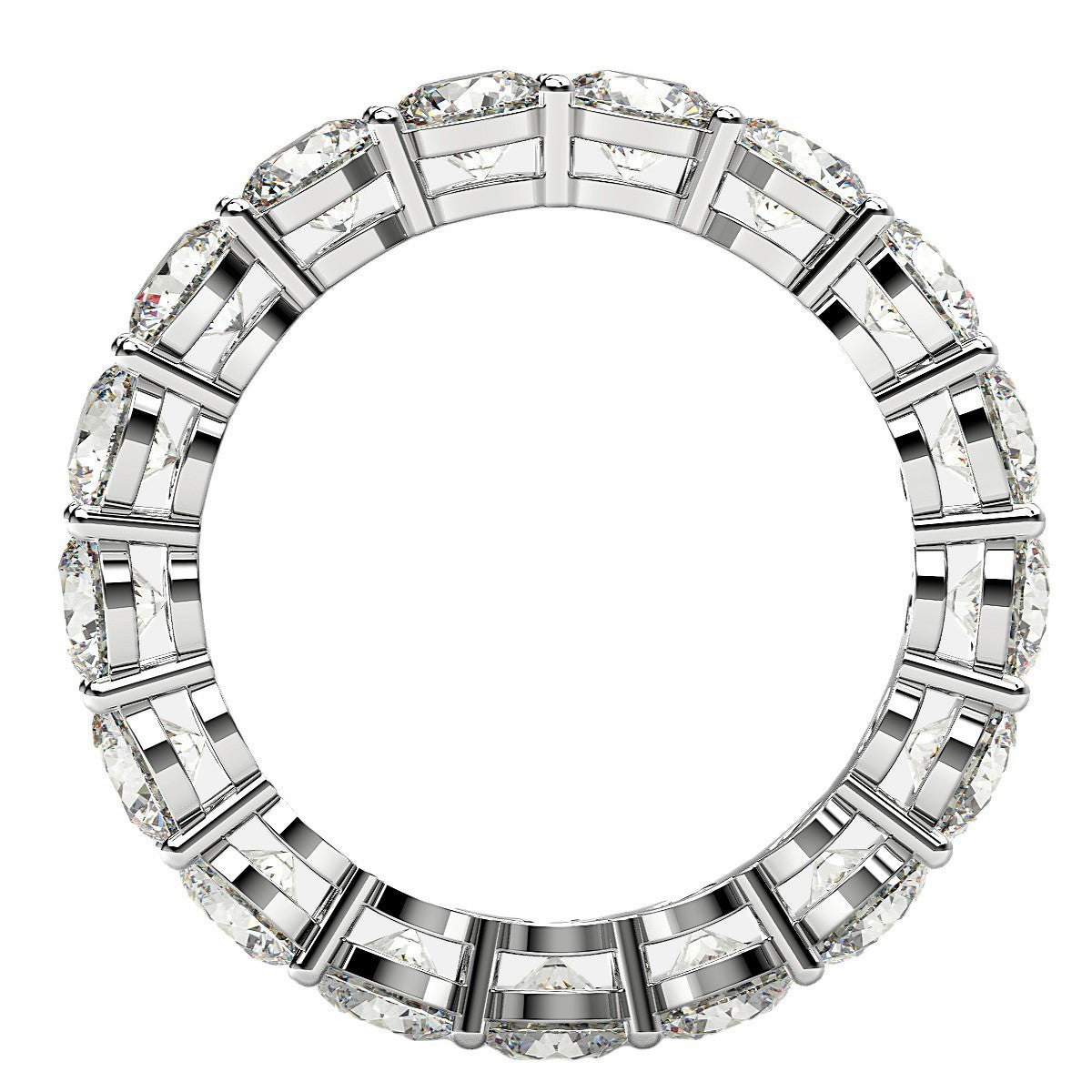 Round Cut Lab Grown Diamond Eternity Ring in 14k White Gold (3 cttw FG/VS2) Bids.com