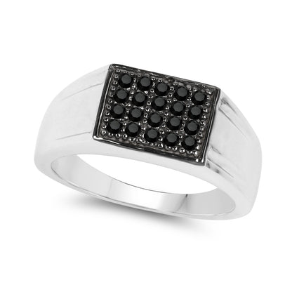 0.30 Carat Genuine Black Diamond .925 Sterling Silver Ring Bids.com