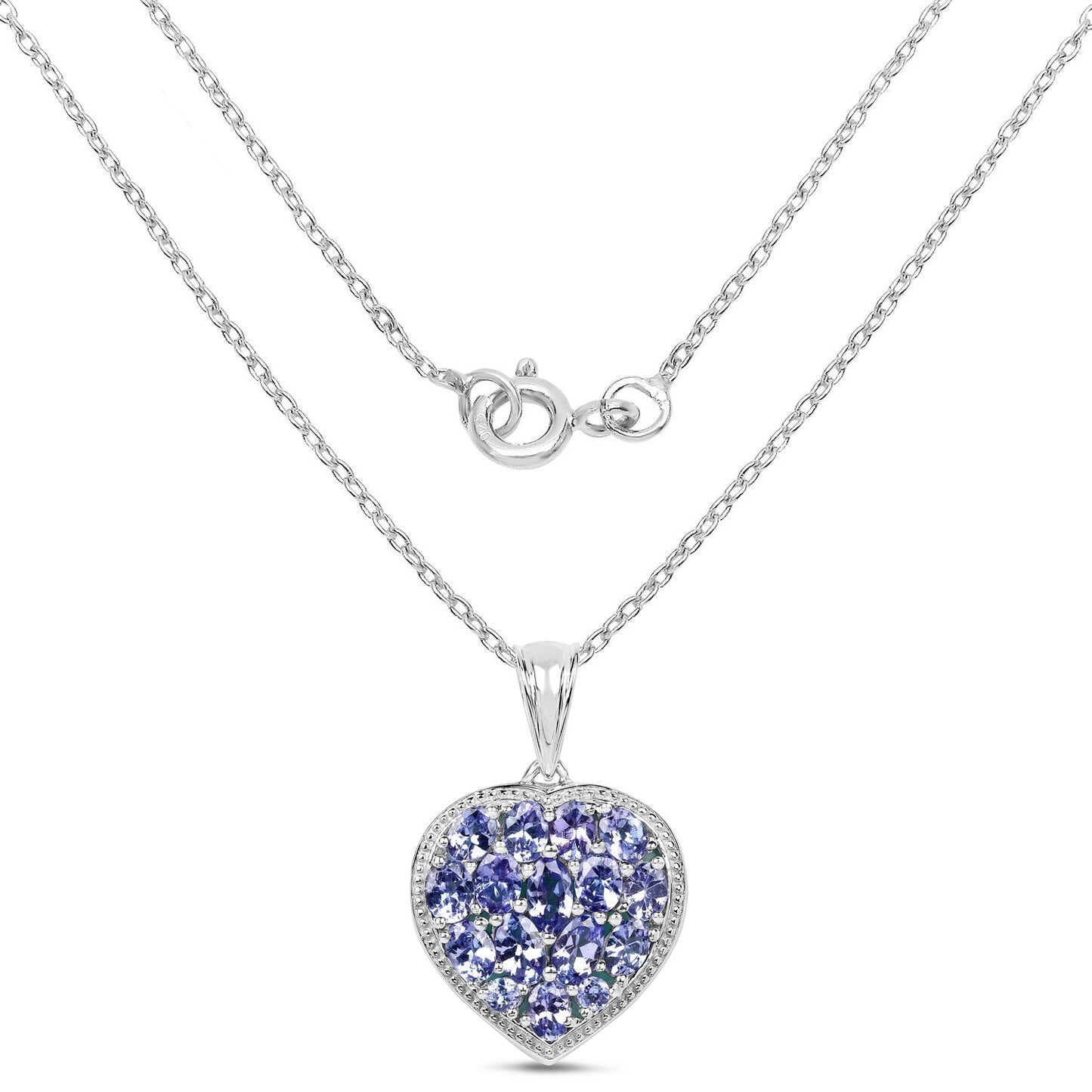 9.79 Carat Genuine Amazonite & Tanzanite .925 Sterling Silver Pendant Bids.com