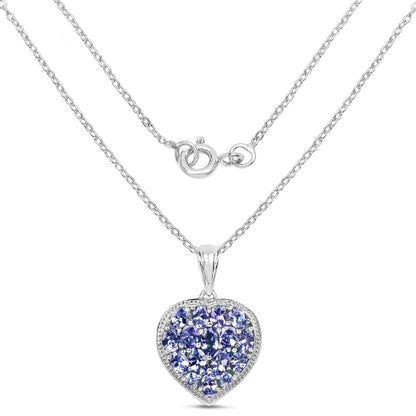 9.79 Carat Genuine Amazonite & Tanzanite .925 Sterling Silver Pendant Bids.com
