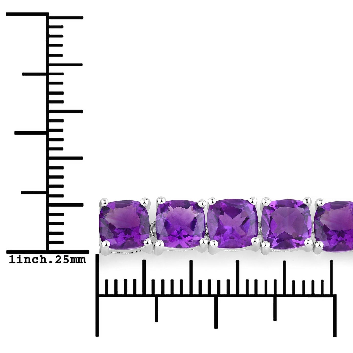 6.05 Carat Genuine Amethyst .925 Sterling Silver Bracelet Bids.com