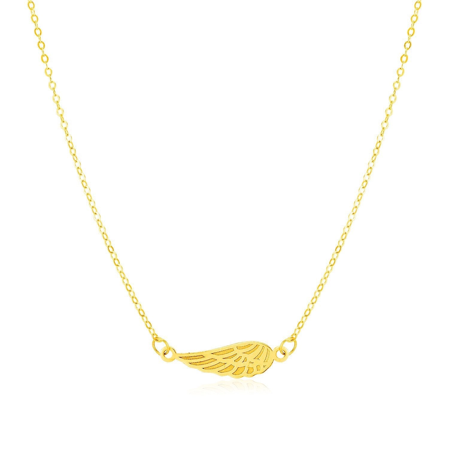 14K Yellow Gold Angel Wing Necklace Bids.com