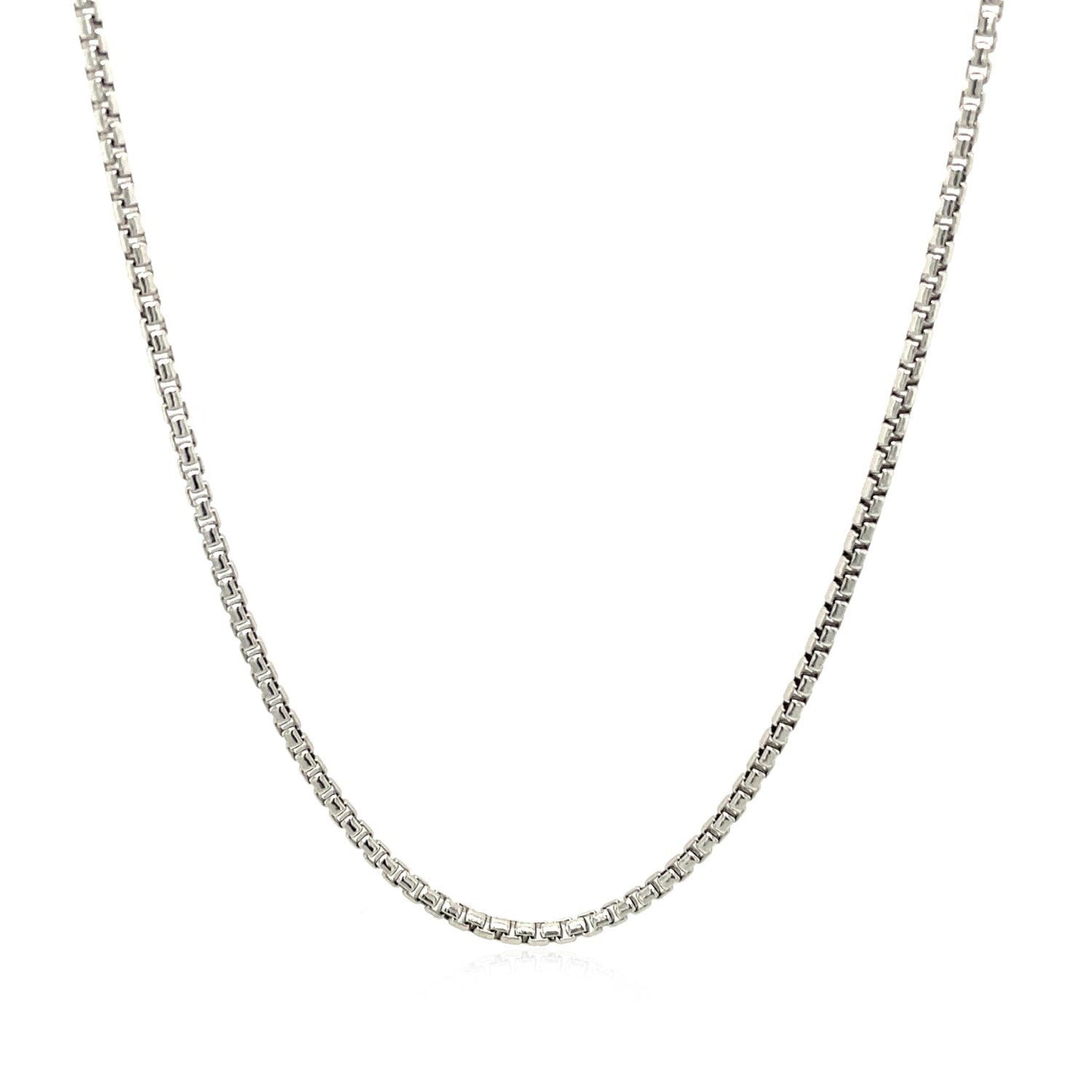 Sterling Silver Rhodium Plated Round Box Chain 1.5mm Bids.com