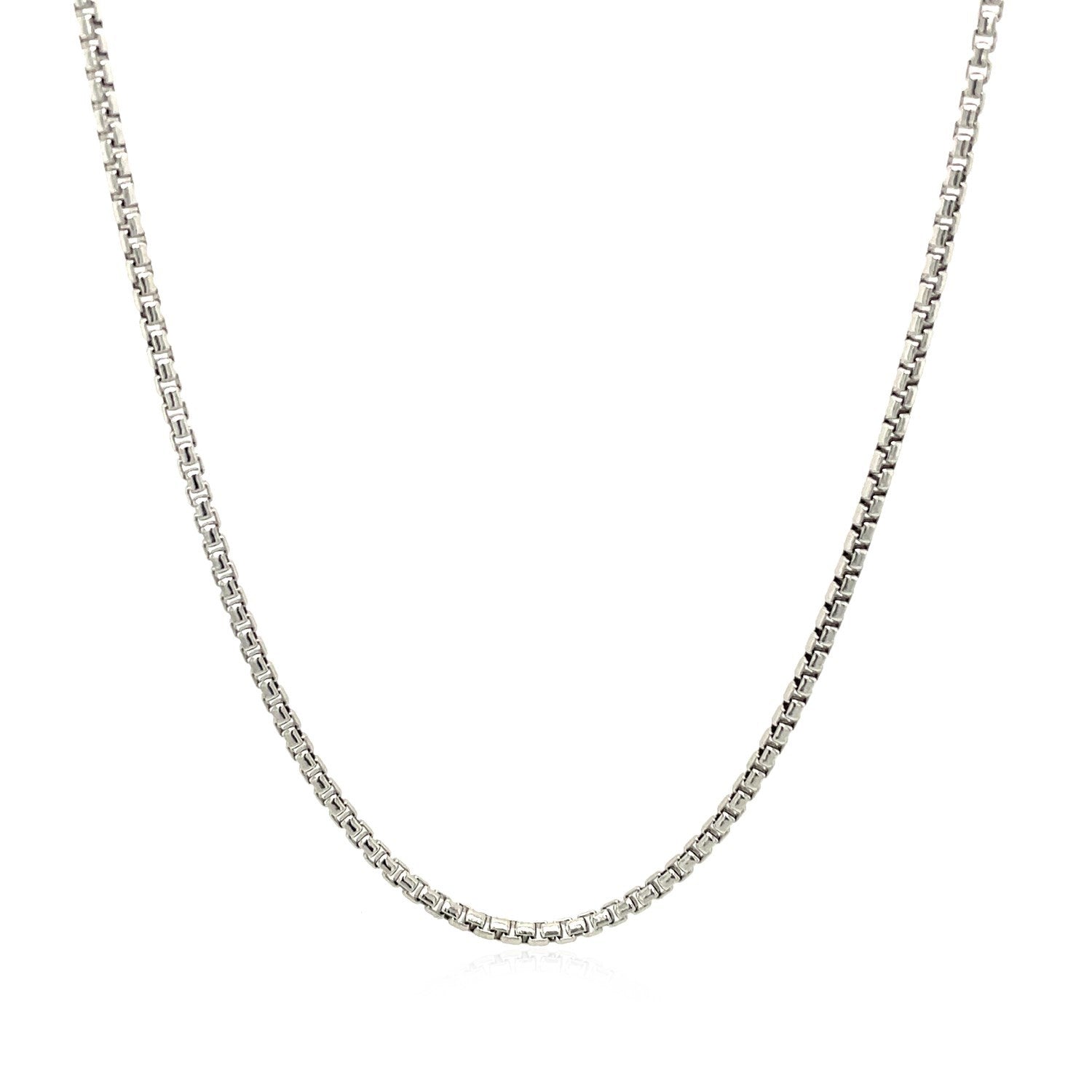 Sterling Silver Rhodium Plated Round Box Chain 1.5mm Bids.com