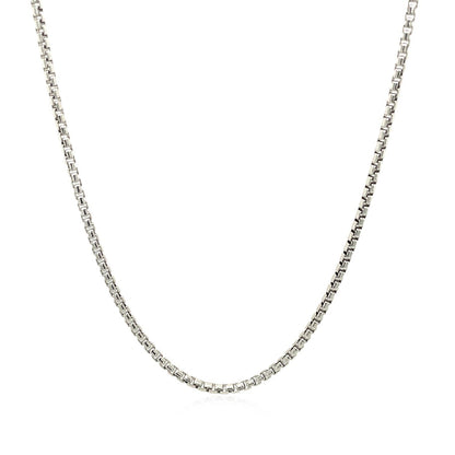 Sterling Silver Rhodium Plated Round Box Chain 1.5mm Bids.com
