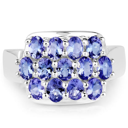 2.21 Carat Genuine Tanzanite .925 Sterling Silver Ring Bids.com