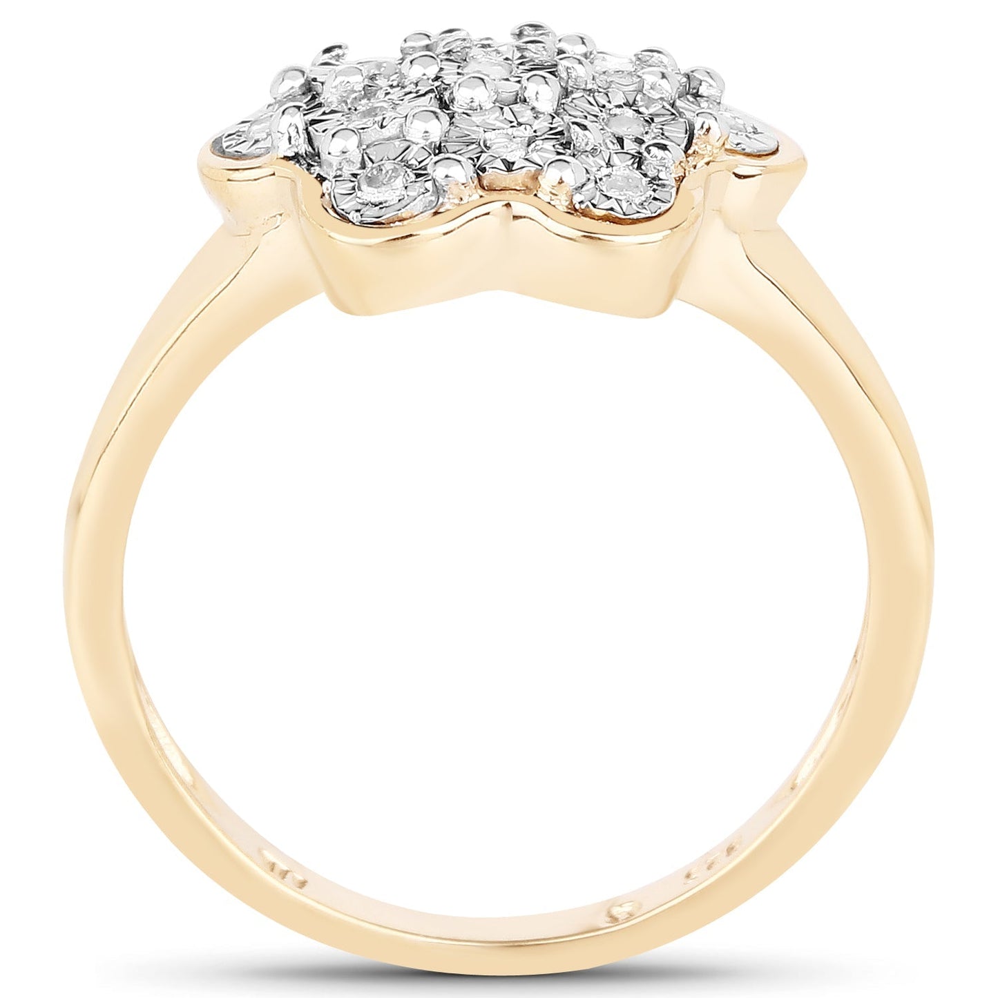 14K Yellow Gold Plated 0.07 Carat Genuine White Diamond .925 Sterling Silver Ring Bids.com